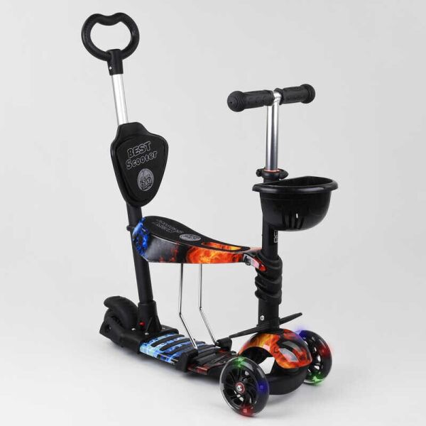 

Самокат 5в1 21700 (1) Best Scooter, АБСТРАКЦИЯ, PU колеса, ПОДСВЕТКА КОЛЕС, в коробке