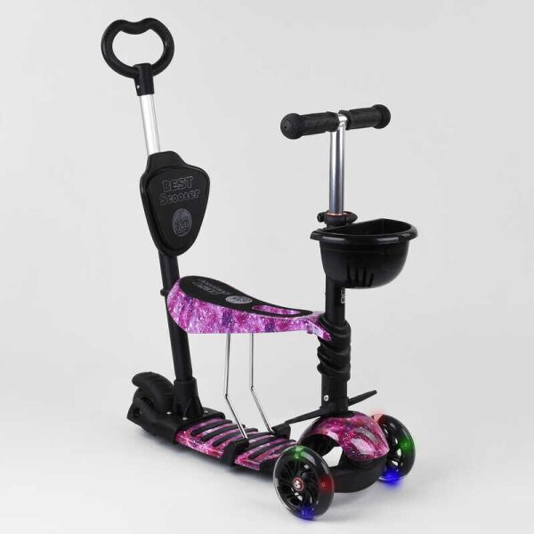 

Самокат 5в1 71905 (1) Best Scooter, АБСТРАКЦИЯ, PU колеса, ПОДСВЕТКА КОЛЕС, в коробке