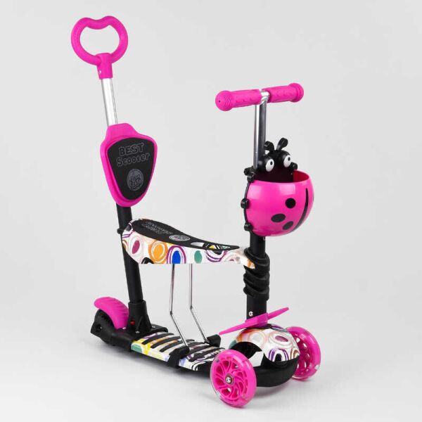 

Самокат 5в1 75009 (1) Best Scooter, АБСТРАКЦИЯ, PU колеса, ПОДСВЕТКА КОЛЕС, в коробке