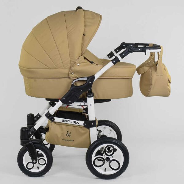 

Коляска для детей Saturn НОВАЯ № 0140-С30 (1) /бежевый/ БЕЛАЯ РАМА