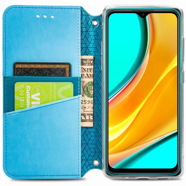 

Кожаный чехол книжка GETMAN Mandala (PU) для Samsung Galaxy M31s Синий