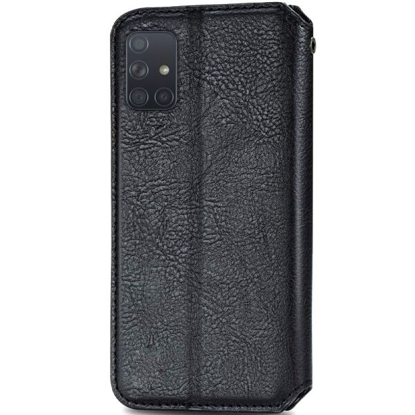 

Кожаный чехол книжка GETMAN Cubic (PU) для Samsung Galaxy A51 Черный