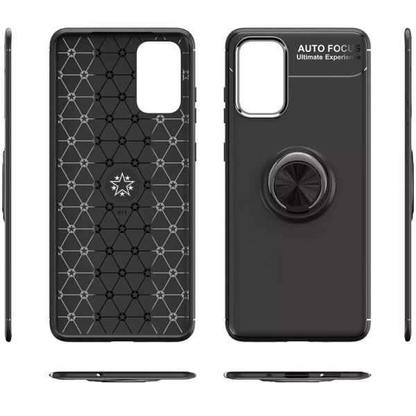 

TPU чехол Deen ColorRing под магнитный держатель (opp) для Samsung Galaxy S20+ Черный / Синий