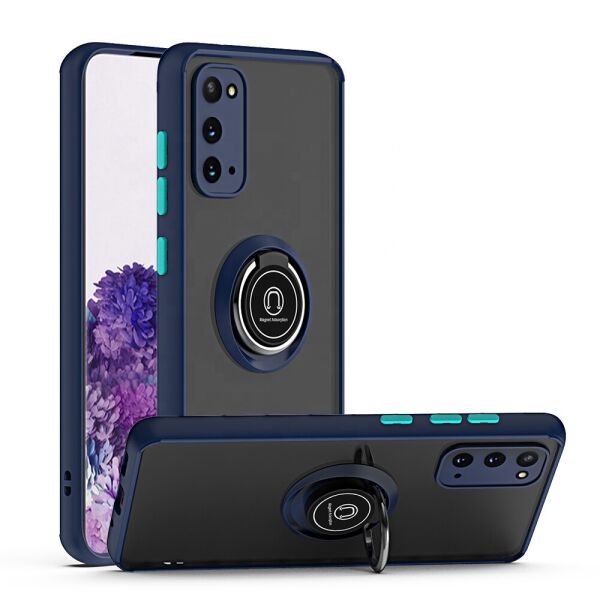 

TPU+PC чехол Deen ColorEdgingRing for Magnet для Samsung Galaxy Note 20 Синий