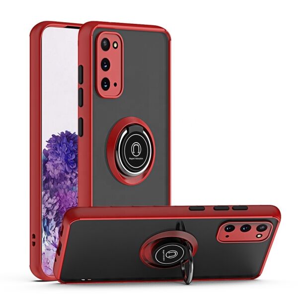 

TPU+PC чехол Deen ColorEdgingRing for Magnet для Samsung Galaxy Note 20 Красный
