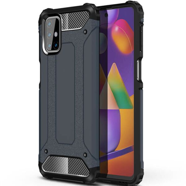 

Бронированный противоударный TPU+PC чехол Immortal для Samsung Galaxy M31s Серый / Metal slate