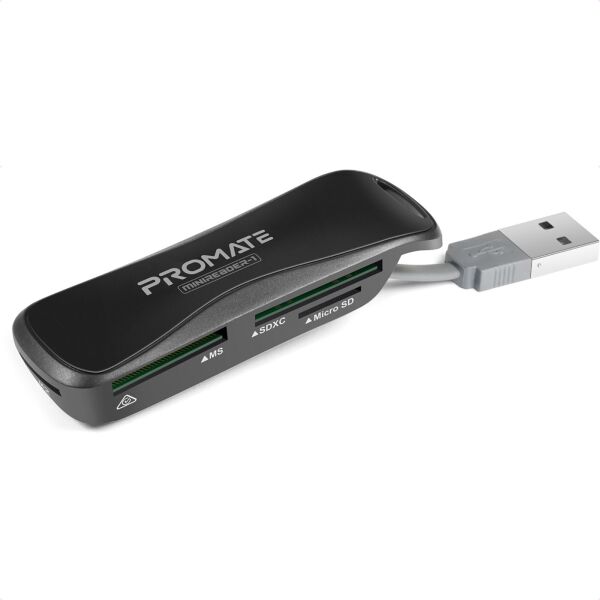 

Кардридер Promate MiniReader-1 SD/MicroSD/MS/M2 Black (minireader-1.black)