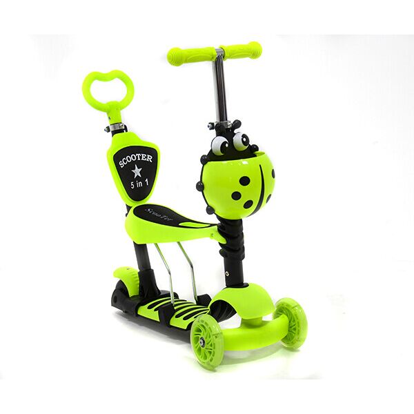 

Самокат 5в1 Scooter 311B с родительськой ручкой салатовый (2000903507352)