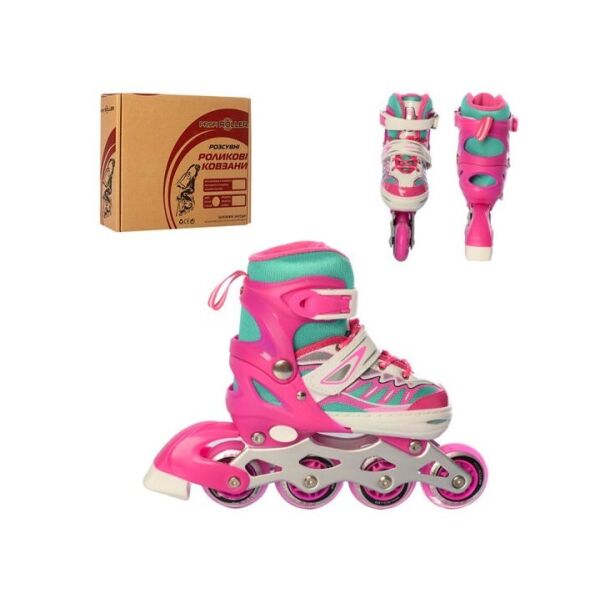 

Детские коньки роликовые раздвижные Profi A 4122-M-P размер 35-38. Розовый