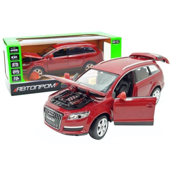 

Детская игрушка машина инерционная металлическая 68249А АВТОПРОМ 1:24 Audi Q7, свет, звук, открываются двери, р. 24,5*12*10 см