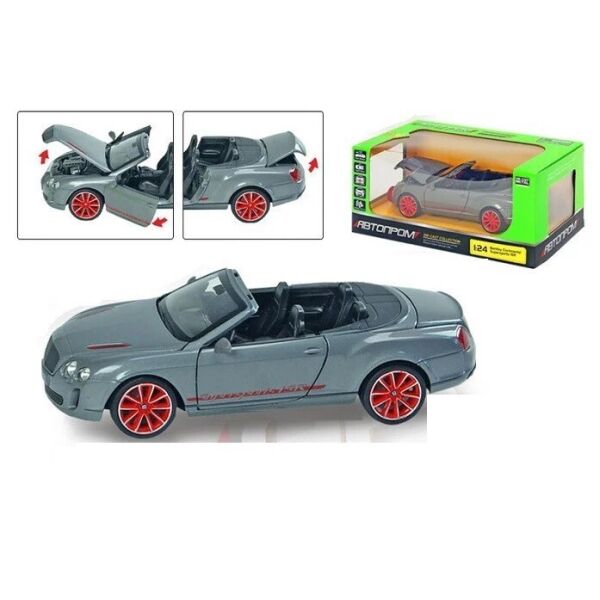 

Детская игрушка машина инерционная металлическая 68259А АВТОПРОМ 1:24 Bentley, свет, звук, открываются двери, р. 25*13*10 см. Серый