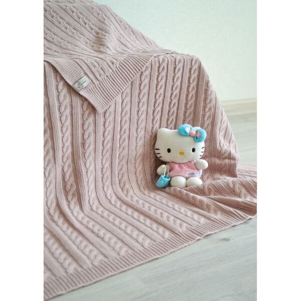 

Плед Прованс SOFT косы Пудра 90*130