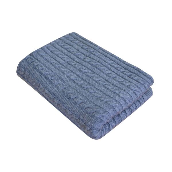 

Плед Прованс SOFT косы Синий Меланж 220*240