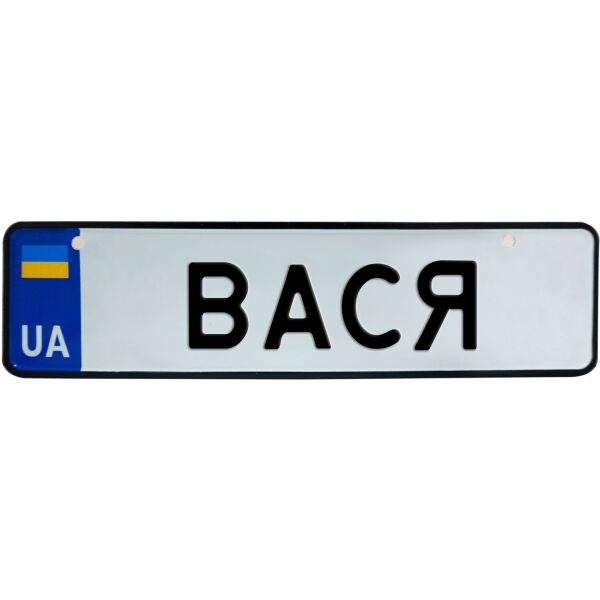 

ВАСЯ, номер на коляску, 28 × 7.5 см, Це Добрий Знак (3-1-1-0071)
