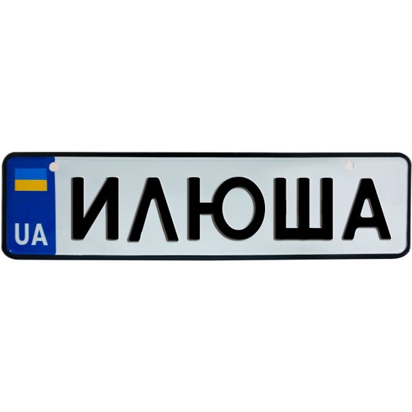 

ИЛЮША, номер на коляску, 28 × 7.5 см, Це Добрий Знак (3-1-1-0172)