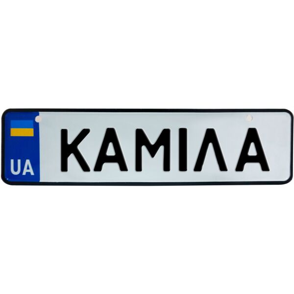 

КАМІЛА, номер на коляску, 28 × 7.5 см, Це Добрий Знак (3-1-1-0198)