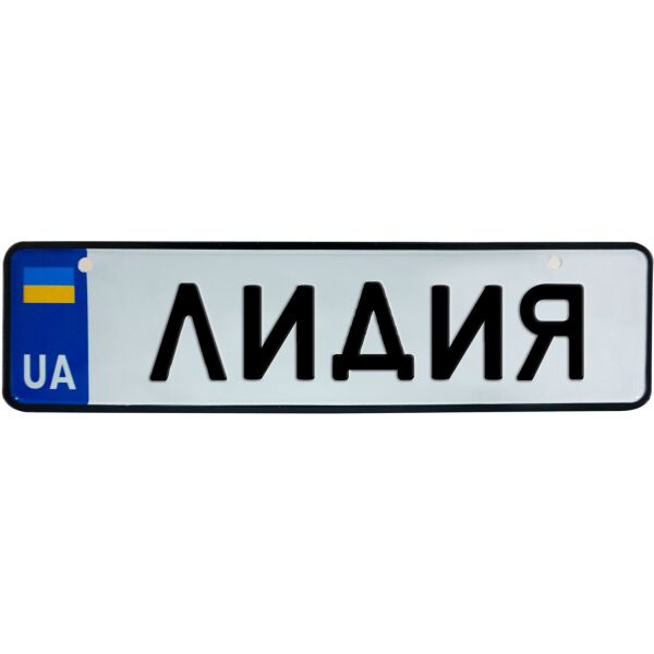 

ЛИДИЯ, номер на коляску, 28 × 7.5 см, Це Добрий Знак (3-1-1-0236)