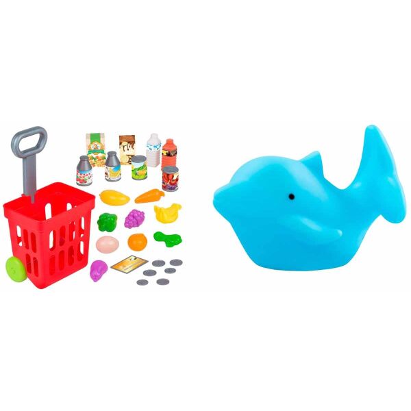 

Набор игрушек BeBeLino Игровой набор Тележка с продуктами + Игрушка для ванны Дельфин со светом (58094-148)
