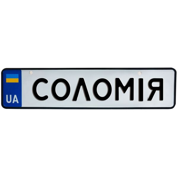 

СОЛОМІЯ, номер на коляску, 31 × 7.5 см, Це Добрий Знак (3-1-1-0384)