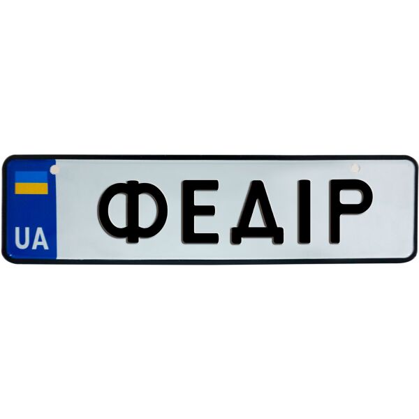 

ФЕДІР, номер на коляску, 28 × 7.5 см, Це Добрий Знак (3-1-1-0426)