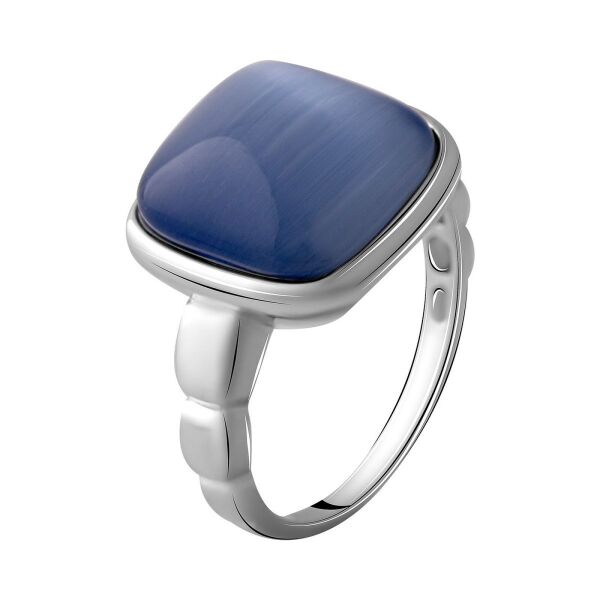 Кольцо из серебра с кошачьей глазом, размер 16.5 (1742653)