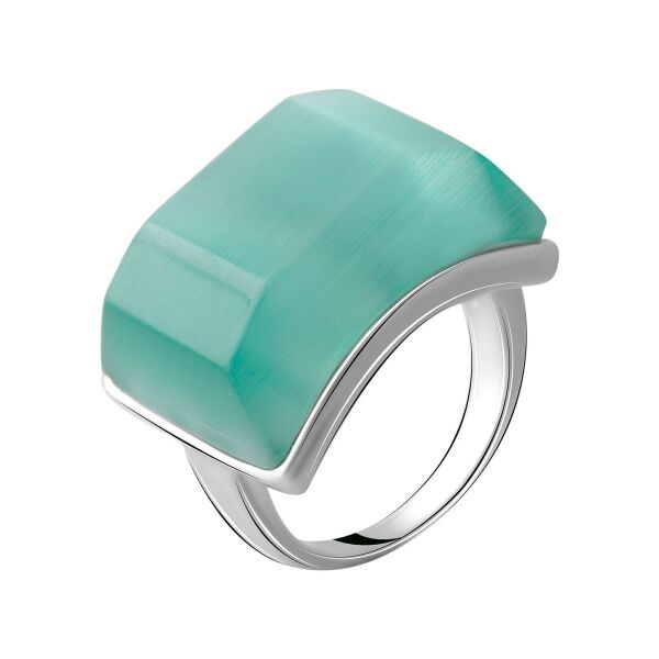 Кольцо из серебра с кошачьей глазом, размер 17.5 (1742726)