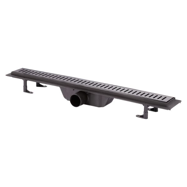 

Трап линейный Qtap Dry FA304-700MBLA с нержавеющей решеткой 700х73