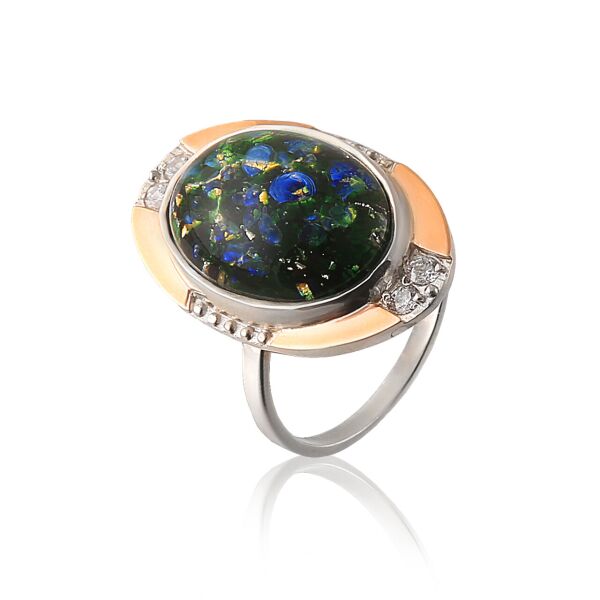 

Серебряное кольцо с опалом Юрьев 297к 18