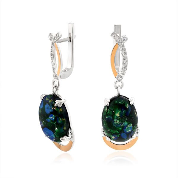 

Серьги с опалом Юрьев арт. 520 с