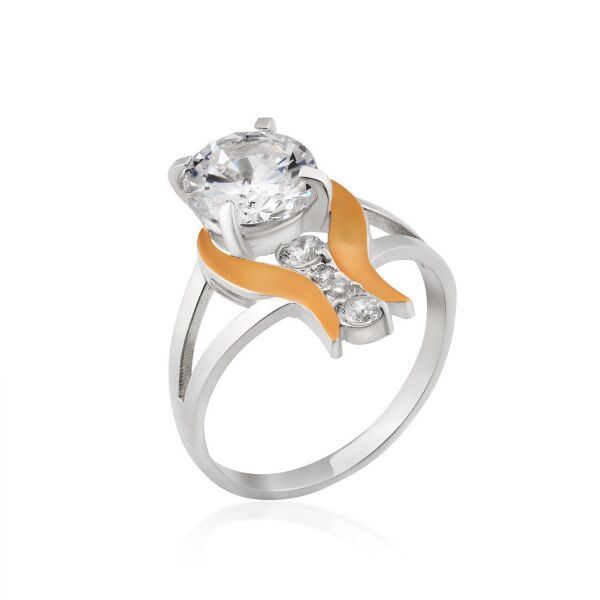 

Кольцо с золотом и фианитами Юрьев арт. 523 до 17.5