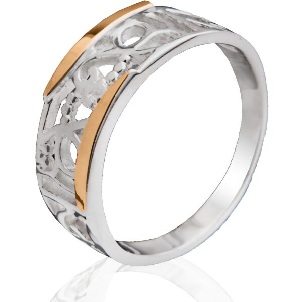 

Серебряное кольцо с золотом, без камней Юрьев 125л.с. 17