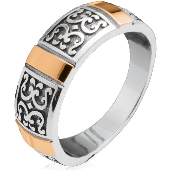 Акція на Серебряное кольцо со вставками золота Юрьев 169К 19 від Allo UA