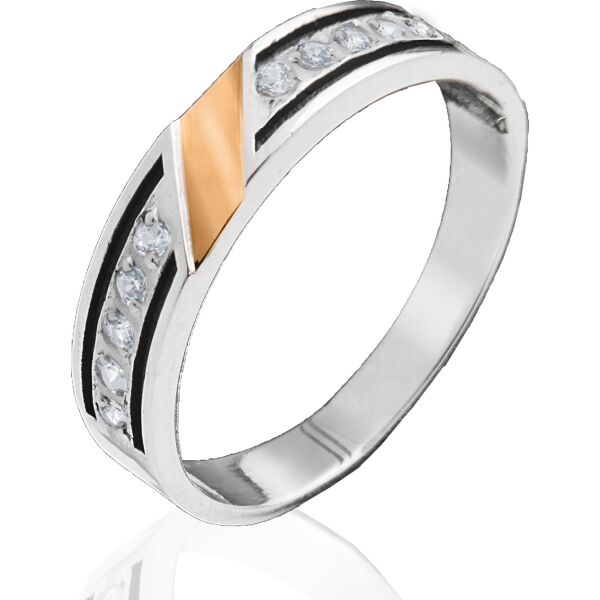 Акция на Серебряное кольцо со вставками золота Юрьев 43К 18.5 от Allo UA