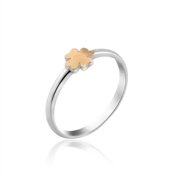 

Серебряное кольцо с клевером Юрьев арт. 479 15.5