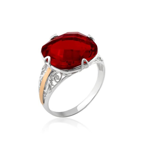 

Серебряное кольцо с большим фианитом Юрьев арт. 536 до 19.5