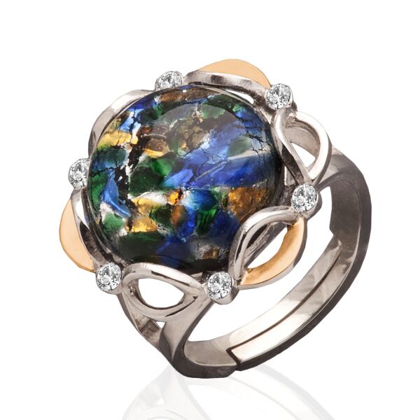 Женское кольцо с опалом Юрьев 39К 18