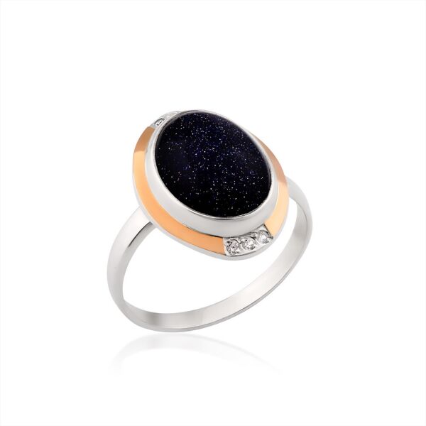 

Серебряное кольцо с авантюрином Юрьев арт. 510 до 19.5