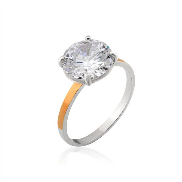 

Серебряное кольцо с фианитом Юрьев арт. 525 до 16.5