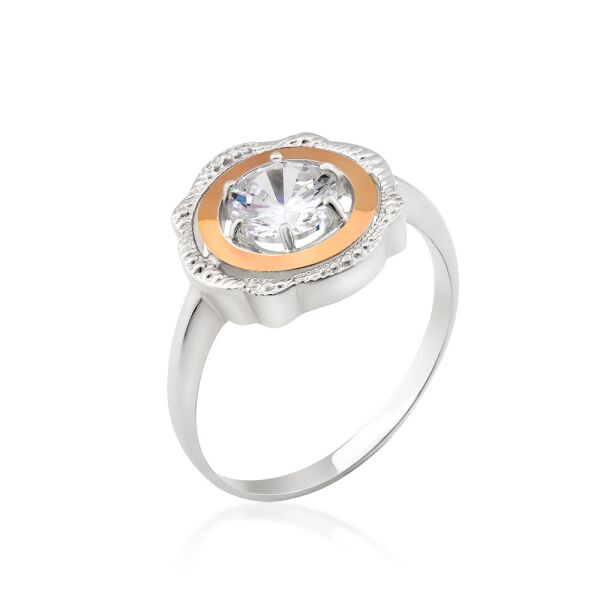 

Серебряное кольцо с фианитом Юрьев арт. 544 до 18.5