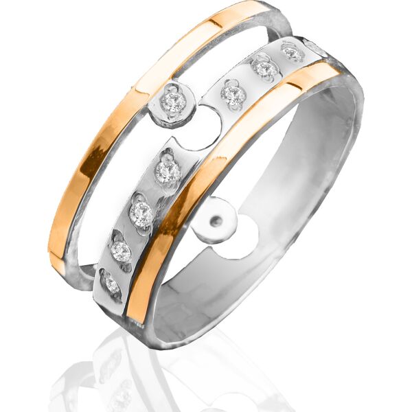

Серебряное кольцо с золотом Юрьев 53к 17.5