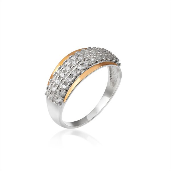 

Серебряное кольцо с фианитами Юрьев арт. 493 до 20
