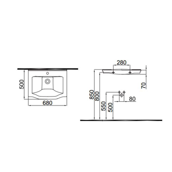 

Умывальник IDEVIT Neo Classic 3301-0655