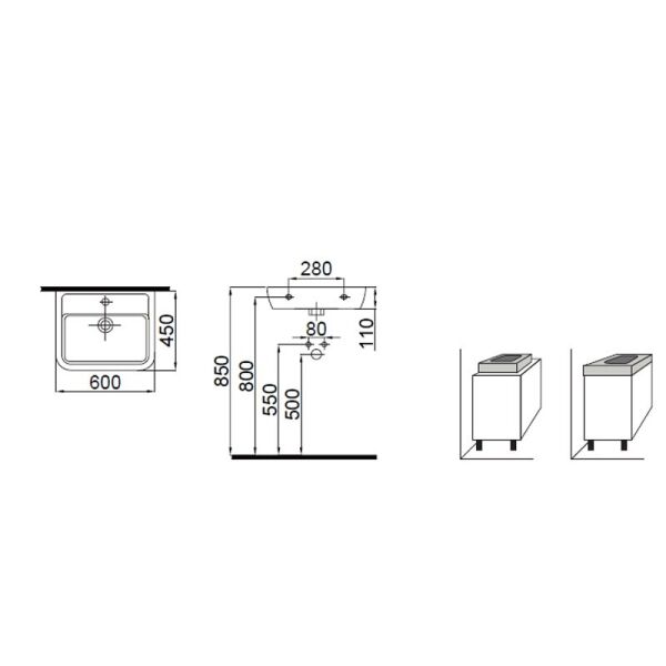 

Умывальник IDEVIT 60 см золото Halley 3201-0455-11