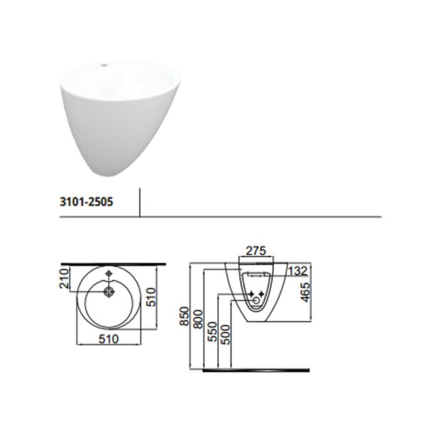 

Умывальник IDEVIT 51 см Alfa 3101-2505