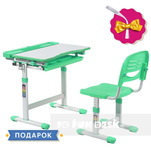 

Детская парта со стульчиком FunDesk Cantare Green