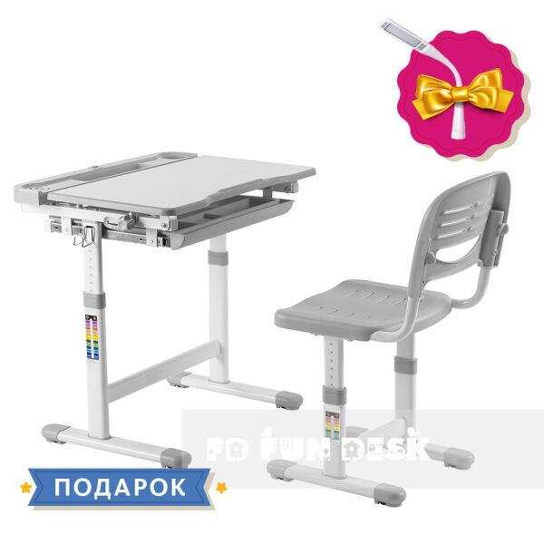 

Детская парта со стульчиком FunDesk Cantare Grey