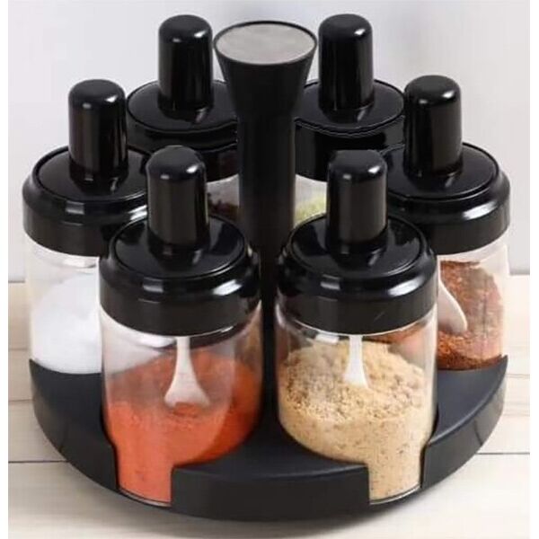 

Карусель для специй с набором баночек Spice rotating carousel Набор для специй Органайзер для специй 6 штук