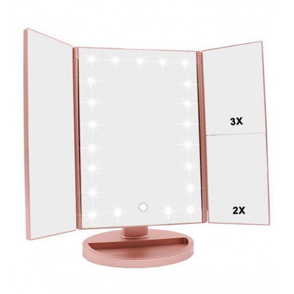 

Косметическое зеркало с подсветкой 22 led superstar mirror с боковими зеркалам