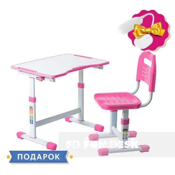 

Комплект парта и стул-трансформеры FunDesk Sole II Pink
