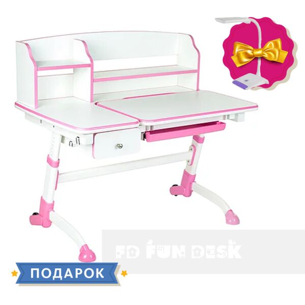 

Детская регулируемая парта FunDesk Amare II Pink с выдвижным ящиком
